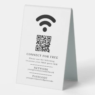 Plaque De Table Code d'accès réseau Wifi informations d'invité cod