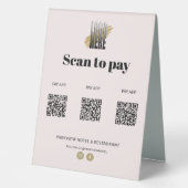 Plaque De Table Code QR 3 Applications de Paiement par Numérisatio (Recto)