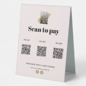 Plaque De Table Code QR 3 Applications de Paiement par Numérisatio (Verso)