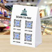 Plaque De Table Code QR 4x6 Logo d'entreprise 4 Applications Scann