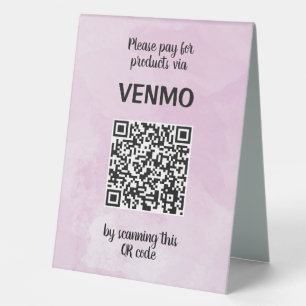 Plaque De Table Code QR à deux côtés personnalisable Aquarelle