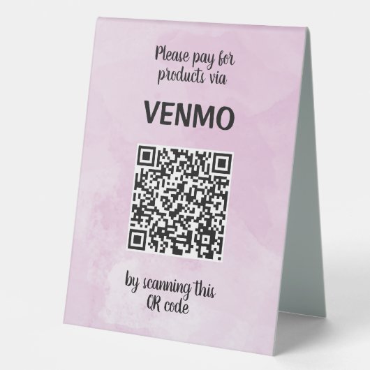 Plaque De Table Code QR à deux côtés personnalisable Aquarelle (Recto)