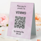 Plaque De Table Code QR à deux côtés personnalisable Aquarelle (In SItu (Mariage))