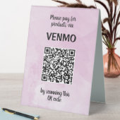 Plaque De Table Code QR à deux côtés personnalisable Aquarelle (En SItu (Tableau))