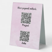 Plaque De Table Code QR à deux côtés personnalisable Aquarelle (Verso)