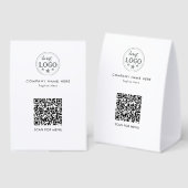 Plaque De Table Code QR attaché Classique personnalisé (Recto/verso)