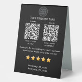 Plaque De Table Code QR avis sur les petites entreprises GOOGLE et (Recto)