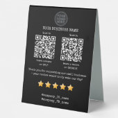 Plaque De Table Code QR avis sur les petites entreprises GOOGLE et (Verso)