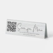 Plaque De Table Code QR Bois Blanc Scannez pour Payer + Scannez po (Verso)