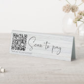 Plaque De Table Code QR Bois Blanc Scannez pour Payer + Scannez po (En SItu (Tableau))