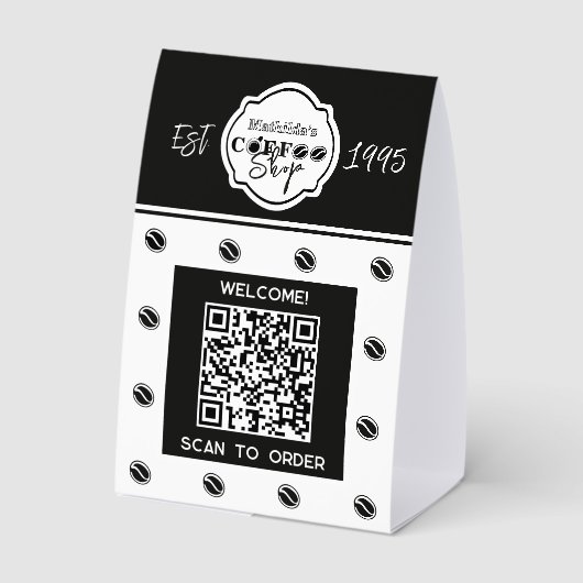 Plaque De Table Code QR café numérisez pour commander (Verso)