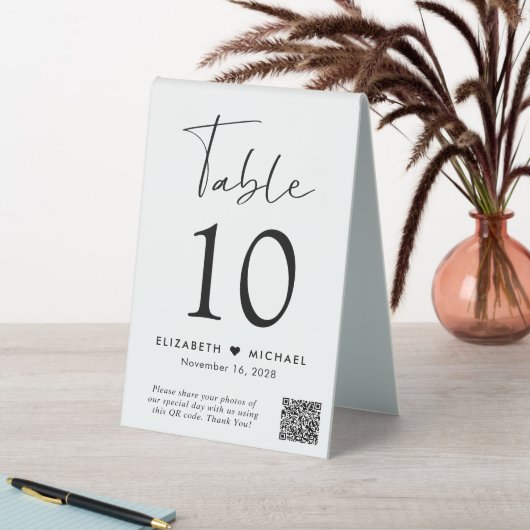 Plaque De Table Code QR Chic Mariage Réception (En SItu (Tableau))