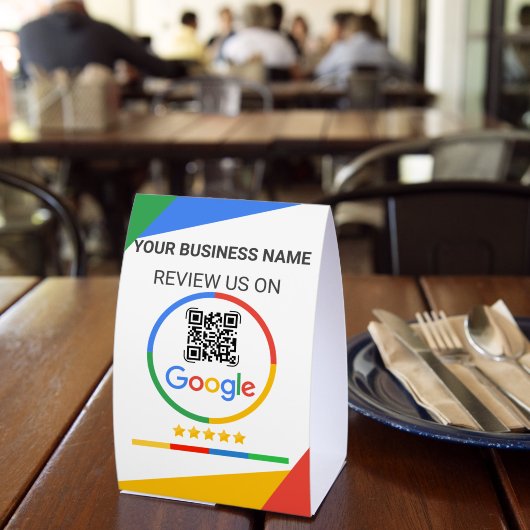 Plaque De Table Code QR de Google Review avec étoiles blanches (Insitu (restaurant))