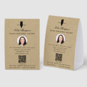 Plaque De Table Code QR de l'agent de signature de notaire Photo K (Recto/verso)