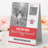 Plaque De Table Code QR de l'élevage de Dogues Allemands Harlequin (In SItu (Mariage))