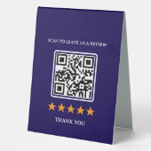 Plaque De Table Code QR de lien de révision d'entreprise sur prése (Verso)