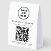 Plaque De Table Code QR de logo d'entreprise (Arrière)