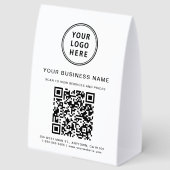 Plaque De Table Code QR de logo d'entreprise (Recto)