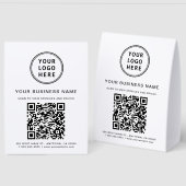 Plaque De Table Code QR de logo d'entreprise (Recto/Verso)