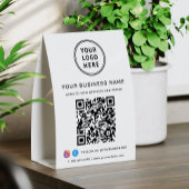 Plaque De Table Code QR de logo d'entreprise