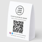 Plaque De Table Code QR de logo d'entreprise (Recto)