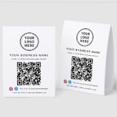 Plaque De Table Code QR de logo d'entreprise (Recto/Verso)