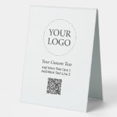 Plaque De Table Code QR de logo d'entreprise personnalisé simple p (Recto)