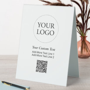 Plaque De Table Code QR de logo d'entreprise personnalisé simple p