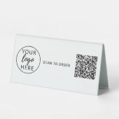 Plaque De Table Code QR de logo d'entreprise professionnel personn (Recto)