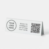 Plaque De Table Code QR de logo moderne (Verso)
