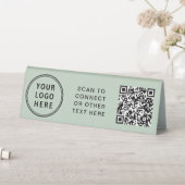Plaque De Table Code QR de logo moderne Vert sauge (En SItu (Tableau))