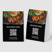 Plaque De Table Code QR de menu numérique de restaurant sur papier (Recto/verso)