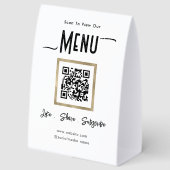 Plaque De Table Code QR de menu point de vente pancarte de table (Recto)