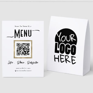 Plaque De Table Code QR de menu point de vente pancarte de table