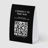 Plaque De Table Code QR de menu sans contact Connectez WiFi Noir (Recto)