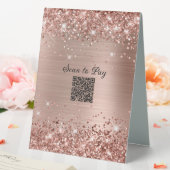 Plaque De Table Code QR de paiement à scanner Rose Gold Pailleté G (In SItu (Mariage))