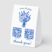 Plaque De Table CODE QR DE PAIEMENT Fleuriste Fleurs Marché des pr (Verso)