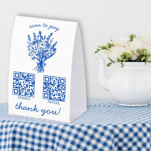 Plaque De Table CODE QR DE PAIEMENT Fleuriste Fleurs Marché des pr