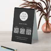 Plaque De Table Code QR de paiement moderne avec logo d'entreprise (En SItu (Tableau))