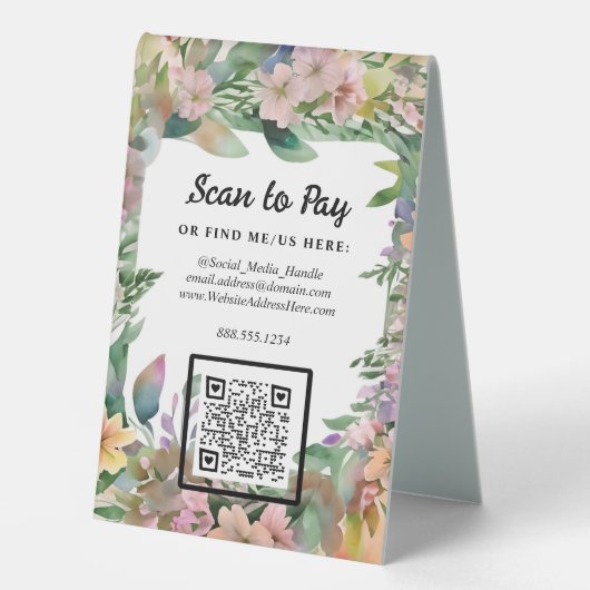 Plaque De Table Code QR de paiement par numérisation pour les vend (Recto)