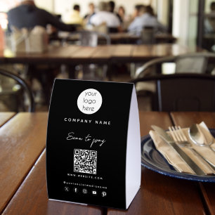 Plaque De Table Code QR de paiement par scan Logo d'entreprise Rés