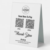 Plaque De Table Code QR de paiement sans contact personnalisé (Verso)