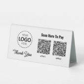 Plaque De Table Code QR de paiement sans contact personnalisé (Recto)