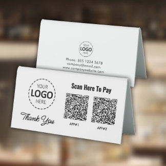 Plaque De Table Code QR de paiement sans contact personnalisé