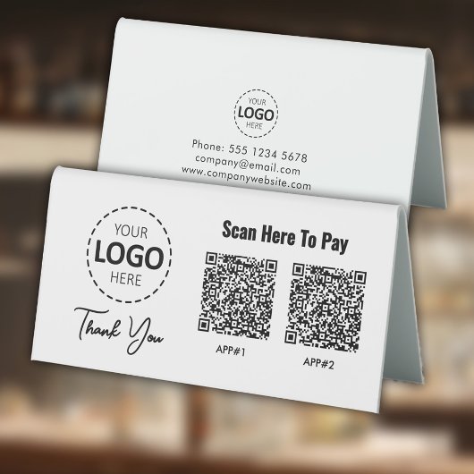 Plaque De Table Code QR de paiement sans contact personnalisé