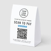 Plaque De Table Code QR de paiement Venmo Zelle avec logo d'entrep (Recto)