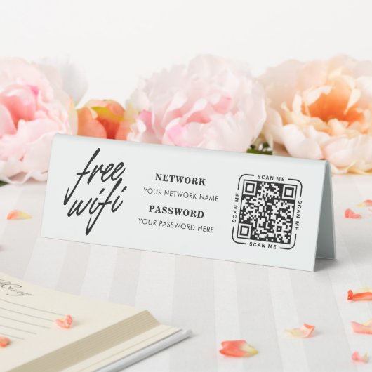 Plaque De Table Code QR de réseau Wifi Entreprise Moderne (In SItu (Mariage))