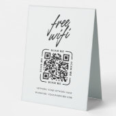 Plaque De Table Code QR de réseau Wifi Entreprise Moderne (Verso)