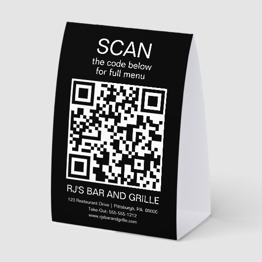 Plaque De Table Code QR de restaurant pour le menu | Spécialités d (Recto)
