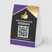 Plaque De Table Code QR de Révision des Commentaires des Clients e (Verso)